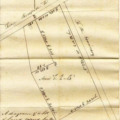 "A Diagram of a lot of land owned by the Seminary Corporation," Bedford Female Institute, 1860