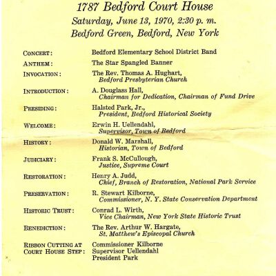 Dedication of the Restored 1787 Bedford Court House