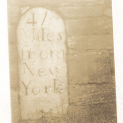 Post mile marker: '47 miles from New York'