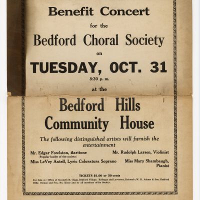 Poster for Benefit Concert for Bedford Choral Society