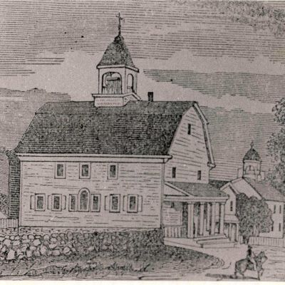 Detail of engraving of Court House, from Bolton's History of Westchester