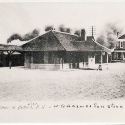 Bedford Hills Railroad Station, W.B. Adams & Son store at right.