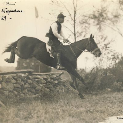 Gustavus T. Kirby on "Beau," Ensign Steeplechase, 1929