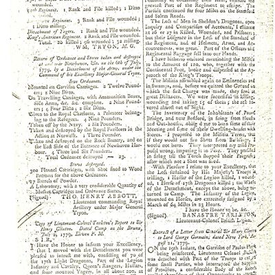 Documents referring to Tarleton Report in London Gazette