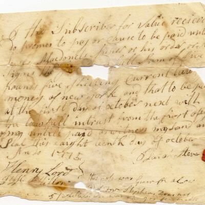 Agreement of debt to Lewis McDonald
