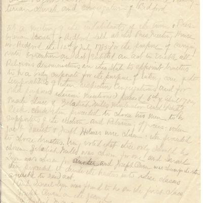 Transcription of the Record Book of the Presbyterian Church