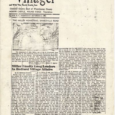 Miller Family Long Leaders in Bedford Village Affairs