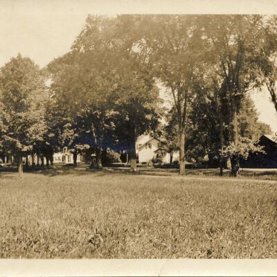 Village Green, Benj Isaacs house on right, David Hays in distance
