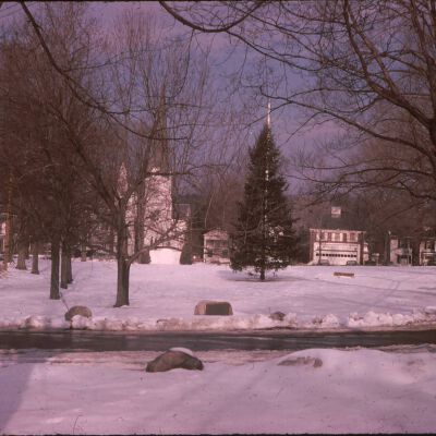 Winter view of the Bedford Green