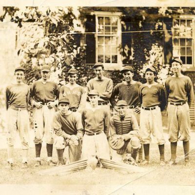 Bedford Hills High School baseball team, Jacob Glasser on far left.