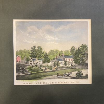 Engraving of A.B. Baylis Esq. Residence at Bedford Village