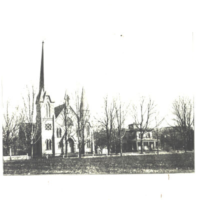 Presbyterian Church and Manse from Village Green