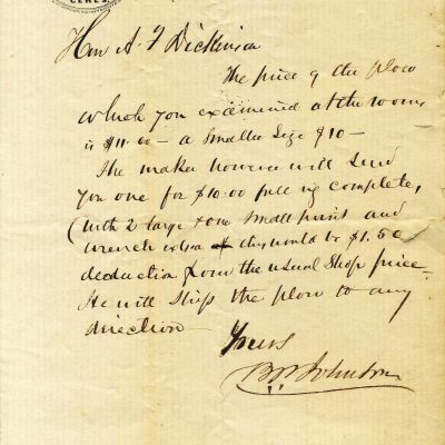 Letter from B.P. Johnson to A.F. Dickinson