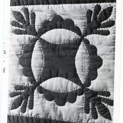 Friendship Quilt square by Phebe E. Mills.