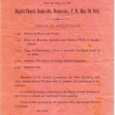 Banksville Sunday School Conference Notice