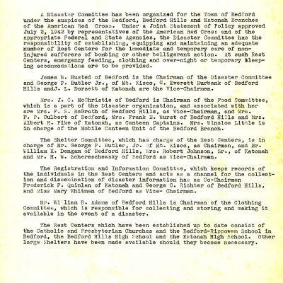 Disaster Committee Outline of Organization