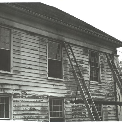 Historical Hall after fire: exterior