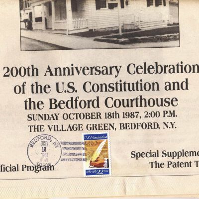 "Salute to the Courthouse" program for 200th Anniversary Celebration with cancelled stamp