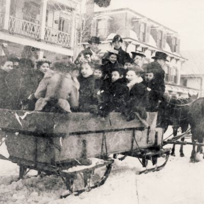 Sleighriding in Katonah, 1898