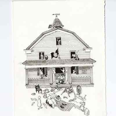 Original Illustration of Court House Exterior