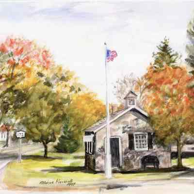 Painting of School House by Marion Kucerak