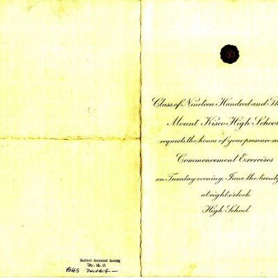 Comencement program for Mount Kisco High School, June 24, 1913