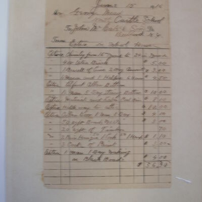 Invoice for Repairs to North Castle School