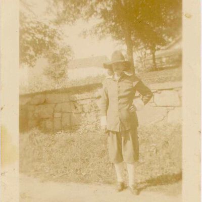 Unknown man in pilgrim costume