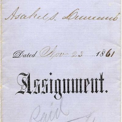 Assignment: Burr Bradley to Isabel S. Duncomb, 1861