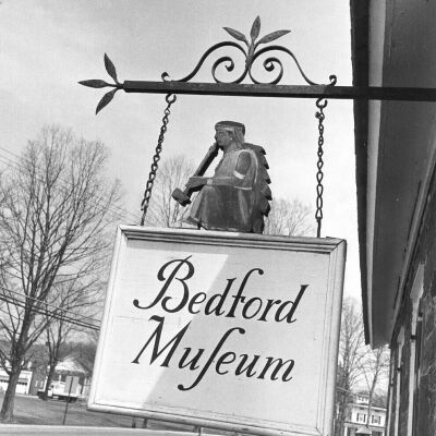 Bedford Museum Sign outside school house