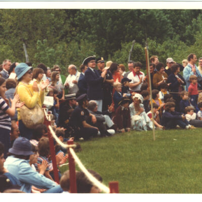 bicentennialcelebration: residents watching celebration on village green