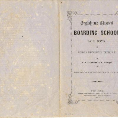 Pamphlet advertising the Boarding School for Boys in Bedford, 1852