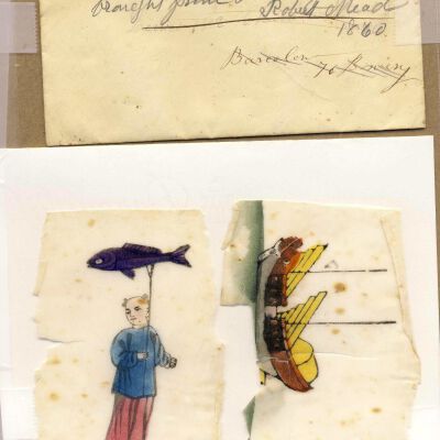 Pictures on rice paper brought from China by Robert Mead, 1860