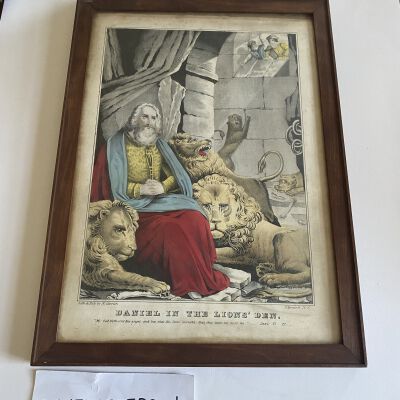 "Daniel in the Lion's Den" published by N. Currier