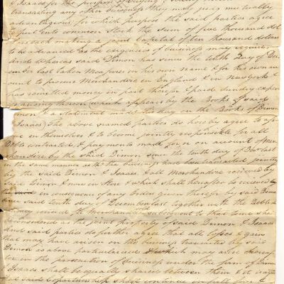 Parternship Agreement and Dissolution between Ebenezer Dimon and William Isaacs