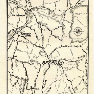 Map of Bedford designed for the Bedford Garden Club (originally from a pad)
