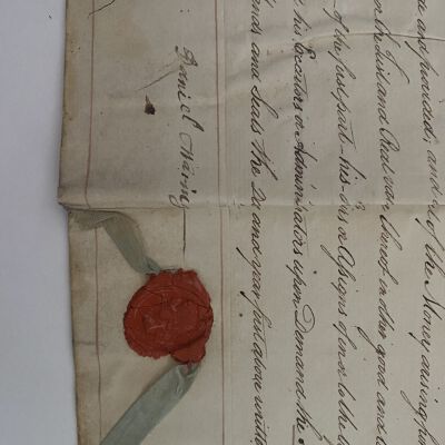 signed indenture by Daniel Waring
