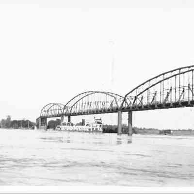 "The 'Franklin Roosevelt' river boat en route from STl to Kansas City-, Flood June 1935