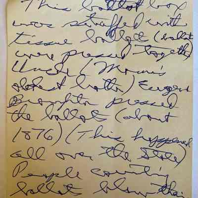 Accompanying note, page one: Transcription:

Reconstruction era Ballot Box. Wade Hampton ran against [Daniel Henry] Chamberlain (Yankee candidate) for governor of S.C. Chamberlain was a carpetbagger who drained the state treasury gave everything to negros. SC had negro congressman.