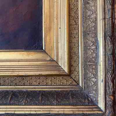 Detail of frame with corn motif.