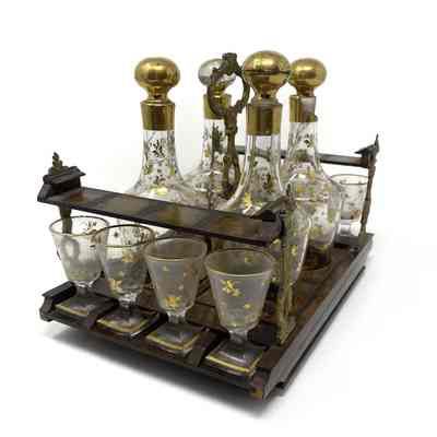 Decanters, stand, and cordial glasses
1972.136.1A-D, 1972.136.2A-G, 1972.136.3