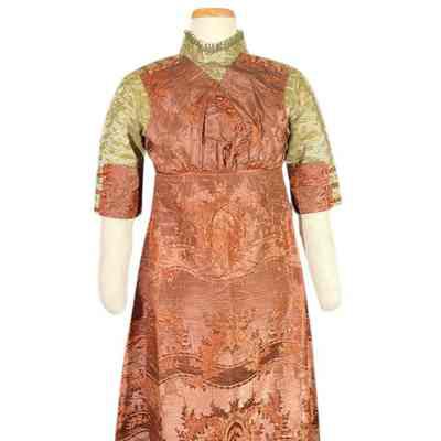 Moiré Silk Empire Waist Dress