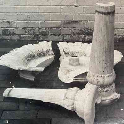 Fountain prior to restoration, Boylston Carriage House.
