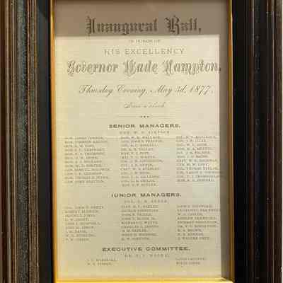 Wade Hampton Inaugural Invitation (Loan)
