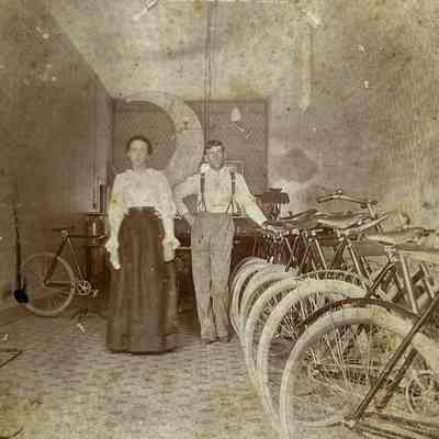 "Interior of Richard & Mixson's Bicycle Parlor"