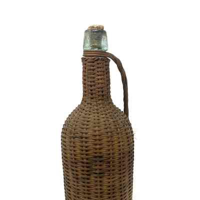 Wicker-Covered Wine Bottle