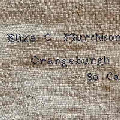 Detail of cross-stitching on back
