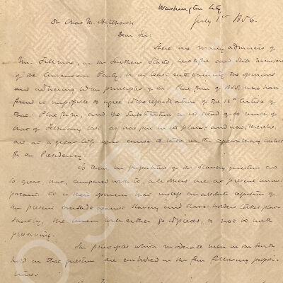 Correspondence, Albert Pike to Charles McPhail Hitchcock (1856)