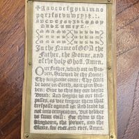 Alphabet and prayer sampler mounted on board with handle (non-Masonic)