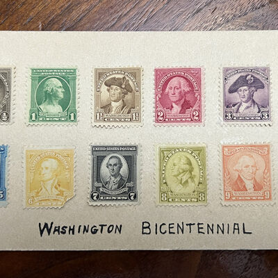 Postage Stamp Set, Washington Bicentennial